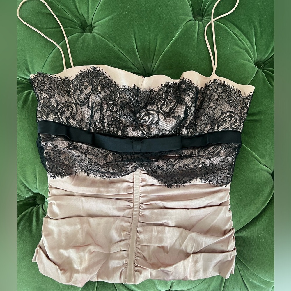 Dolce & Gabbana Satin & Lace Corset Top, Circa 2001